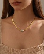 Classic Herringbone Crystal Chain Pendant - CHEXE LIFESTYLE PRIVATE LIMITED