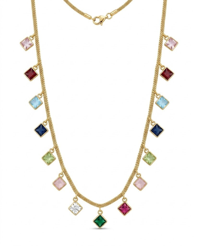 Gem Cascade Necklace - CHEXE LIFESTYLE PRIVATE LIMITED