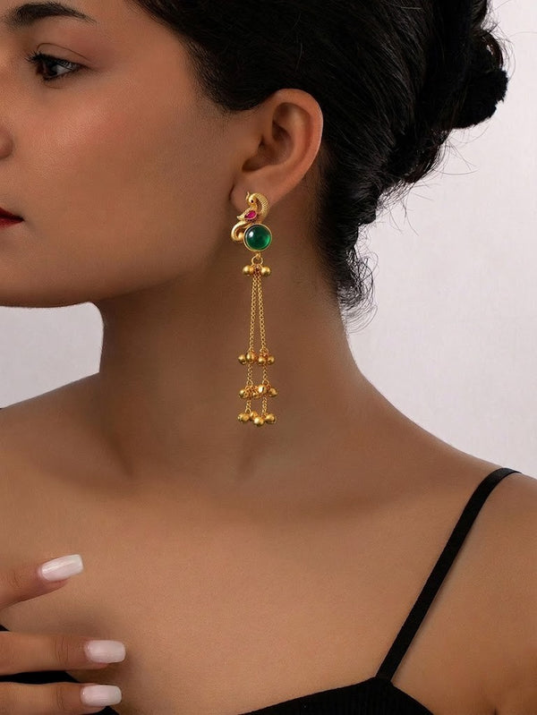 Peacock Charm Gemstone Earrings