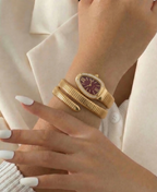 Snake Style Gold Bracelet Watch