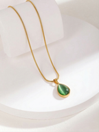 Emerald Glow Teardrop Pendant - CHEXE LIFESTYLE PRIVATE LIMITED