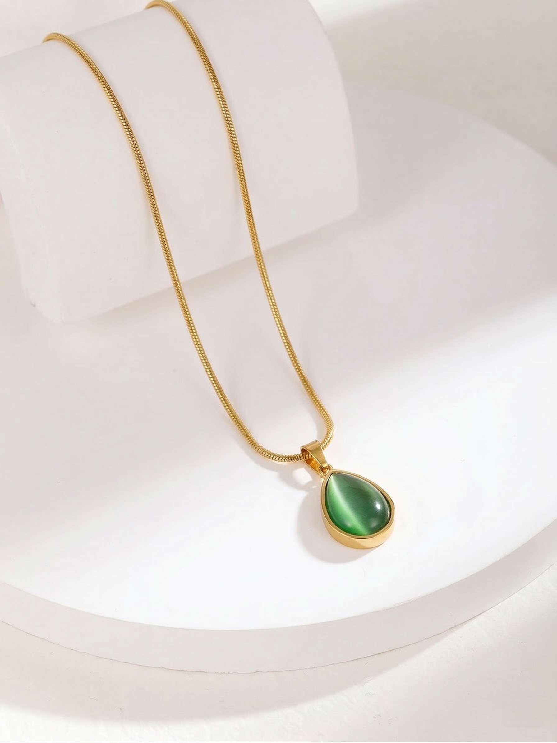 Emerald Glow Teardrop Pendant