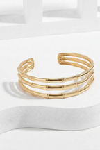 Ribbed Gold Layered Cuff