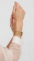 Ribbed Gold Layered Cuff
