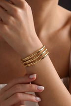 Ribbed Gold Layered Cuff