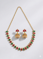Regal Peacock Gemstone Necklace Set