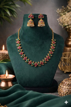Regal Peacock Gemstone Necklace Set