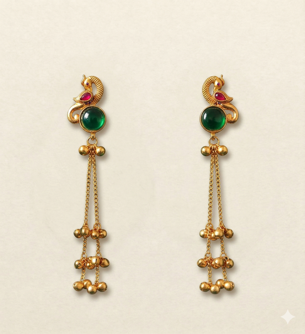 Peacock Charm Gemstone Earrings