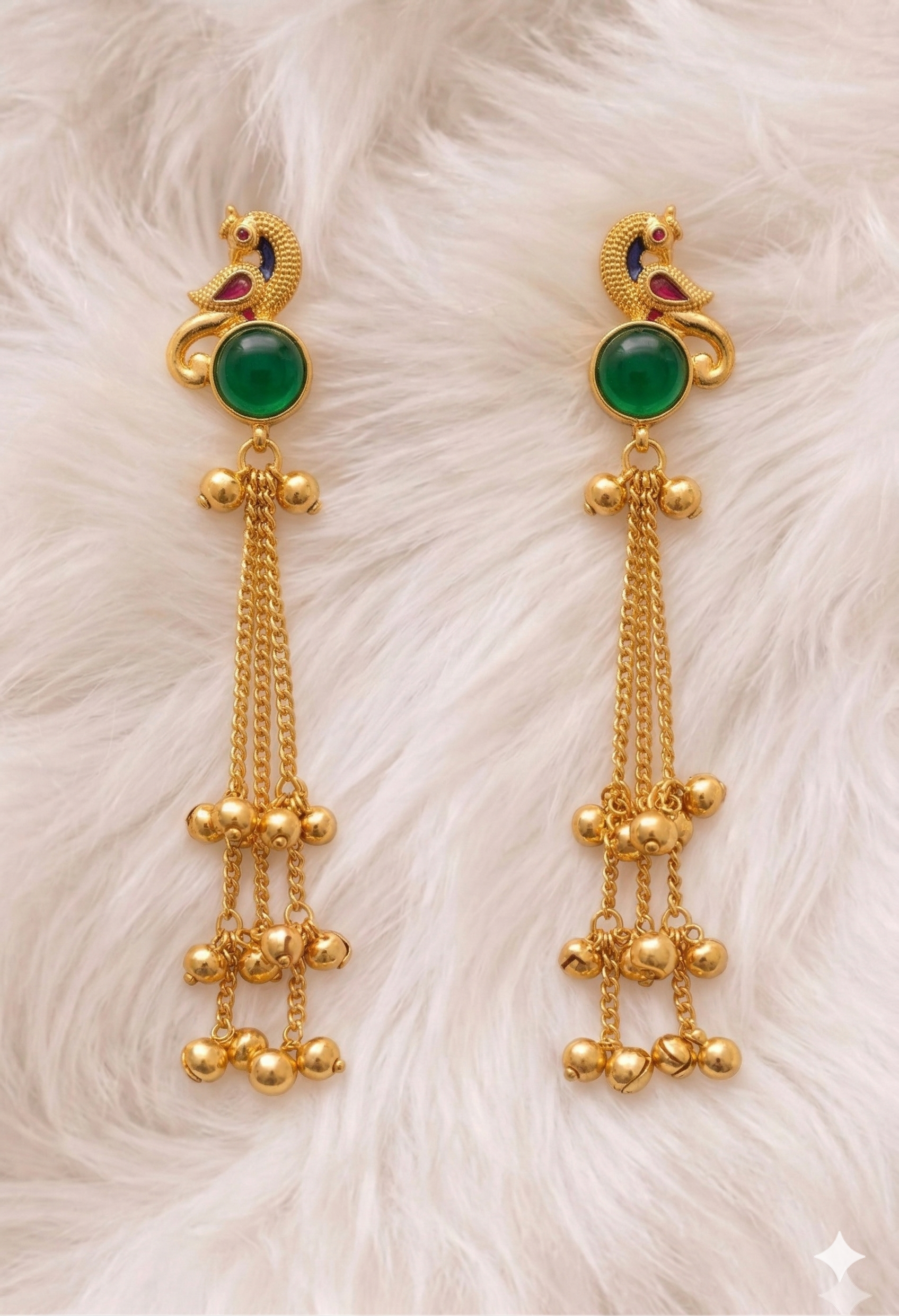 Peacock Charm Gemstone Earrings