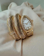 Golden Snake Wrap Bracelet Watch