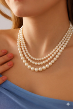 Elegant White Pearl Necklace
