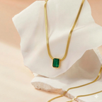 Emerald Aura Luxe Pendant Chain