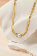 Classic Herringbone Crystal Chain Pendant