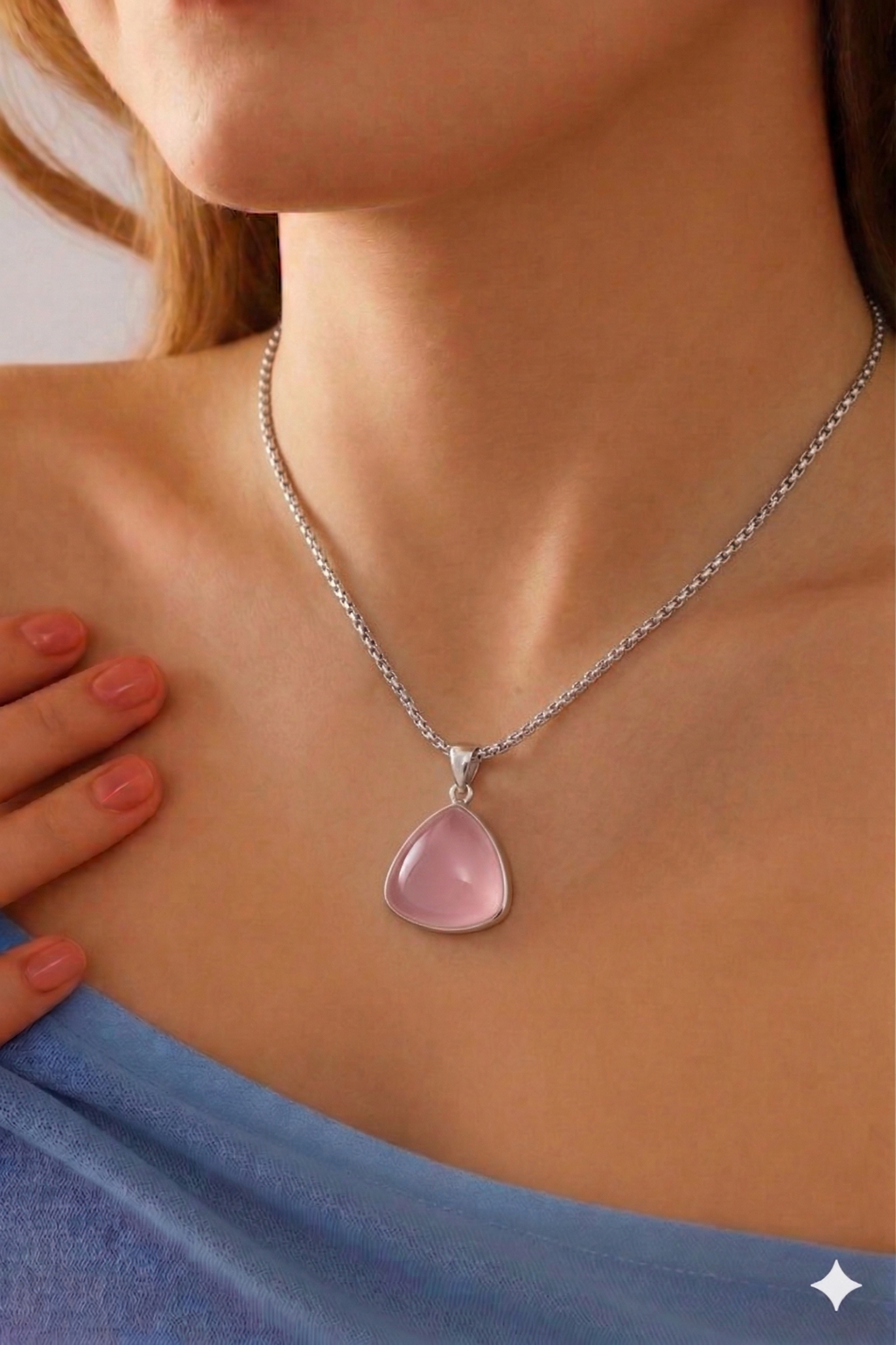 Rose Quartz Drop Pendant