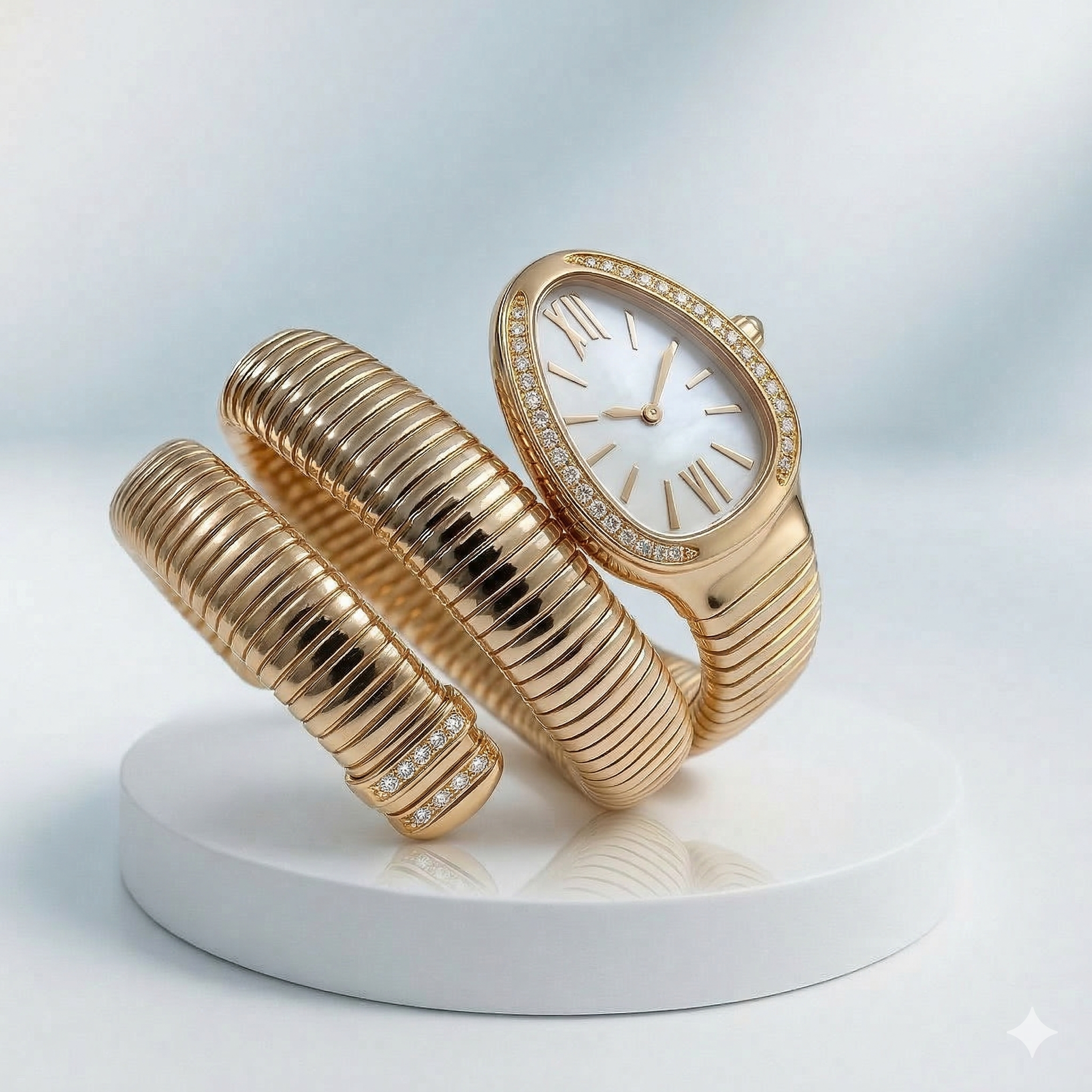 Golden Snake Wrap Bracelet Watch