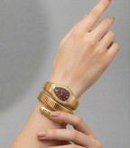 Snake Style Gold Bracelet Watch