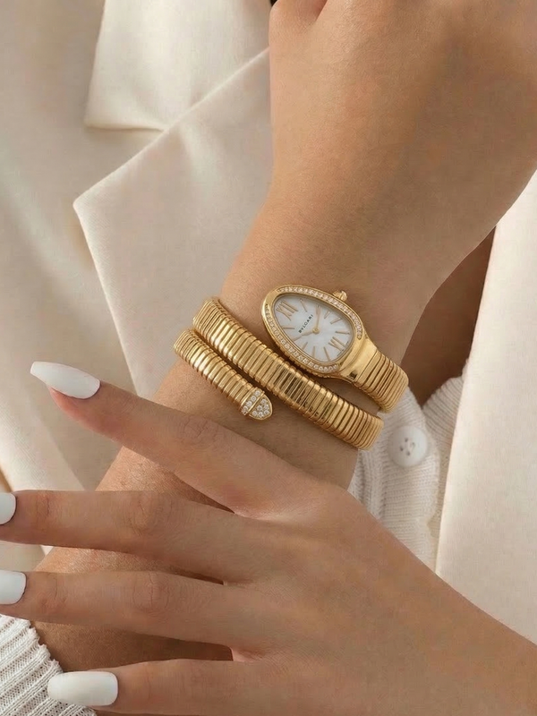 Golden Snake Wrap Bracelet Watch