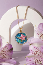 Floral Enamel Pendant Chain