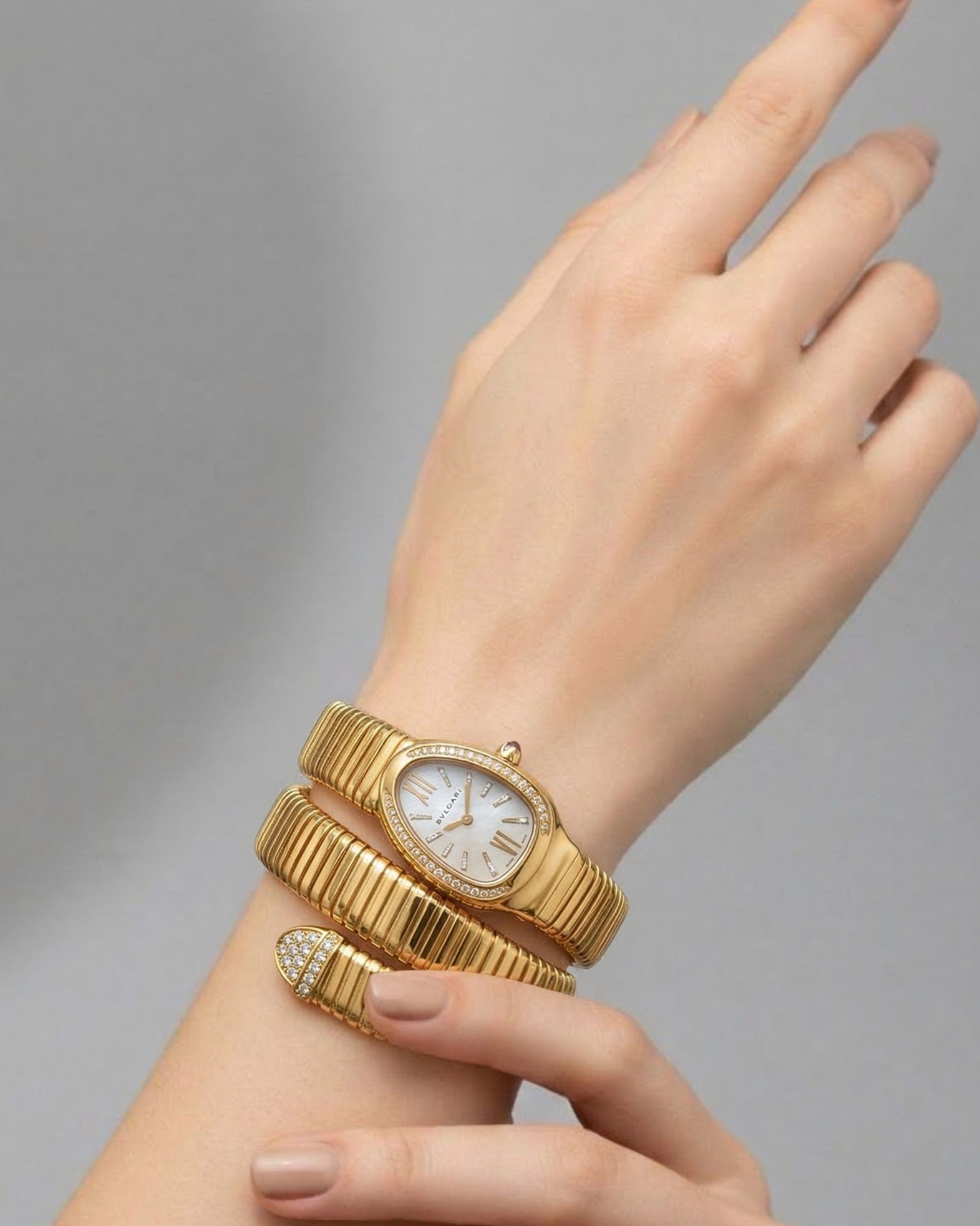 Golden Snake Wrap Bracelet Watch