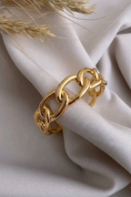 Sculptural Gold Curb Cuff